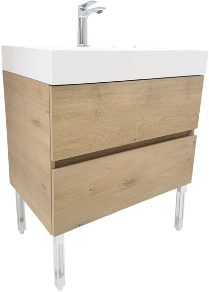 PVC МЕБЕЛ ЗА БАНЯ FLORENCE 70 OAK WHITE С МЕТАЛНИ КРАКА